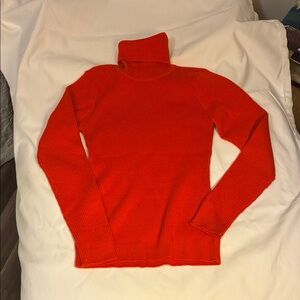 Women's Orange Turtleneck Sweater